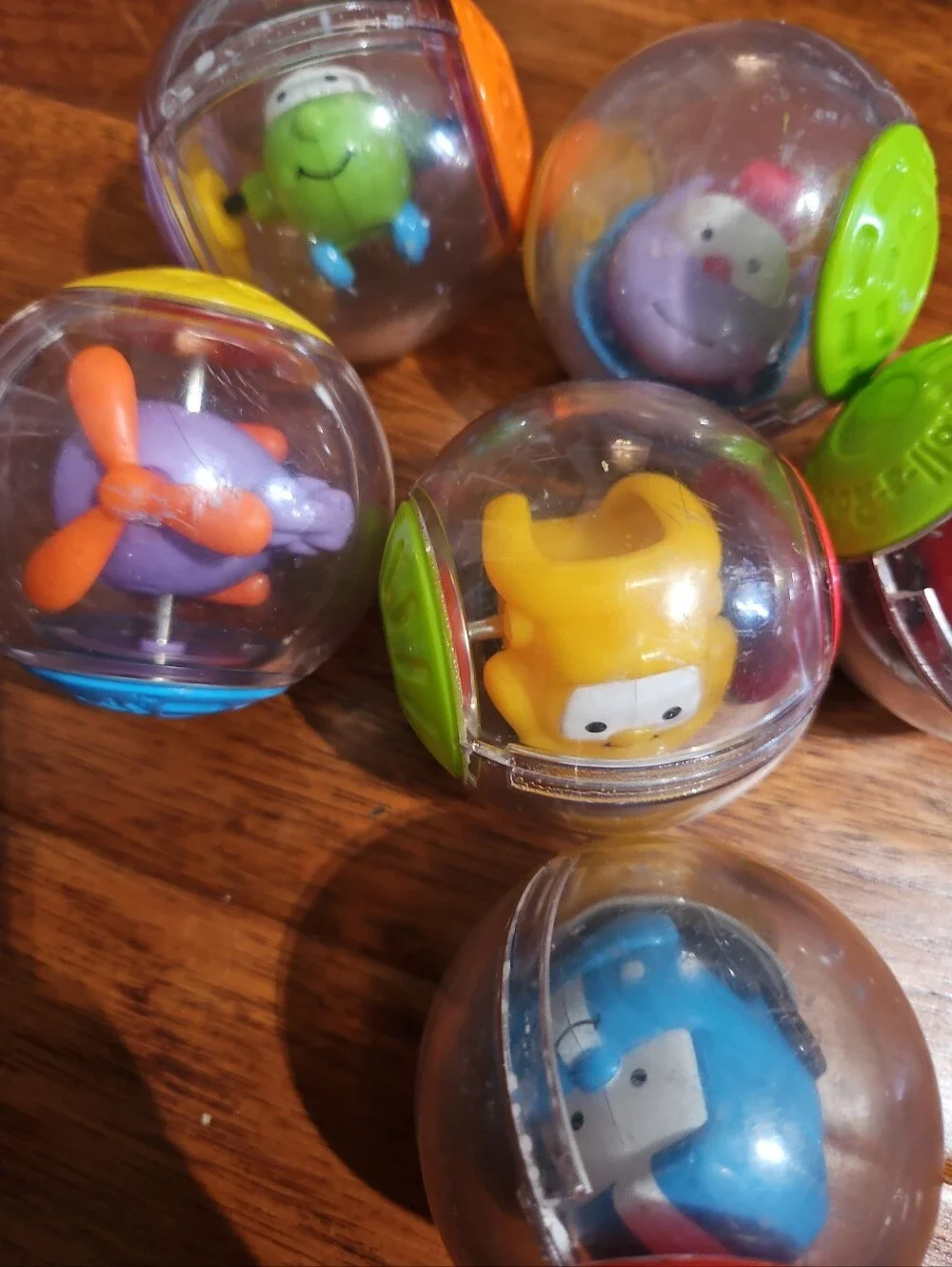 Fisher-Price Roll-a-Rounds Ball Toys Lot of 6 Preschool Vehicles Animals
